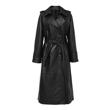 Long Black Leather Coats for Womens