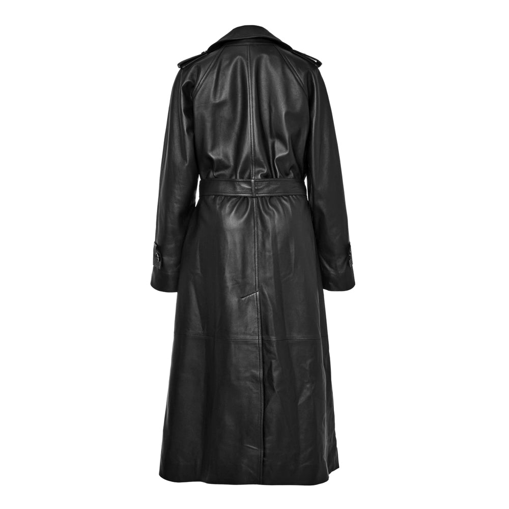 Long Black Leather Coats for Womens