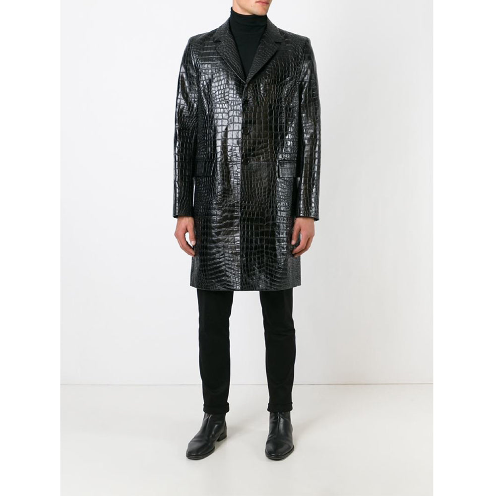 Long Leather Coat for Mens