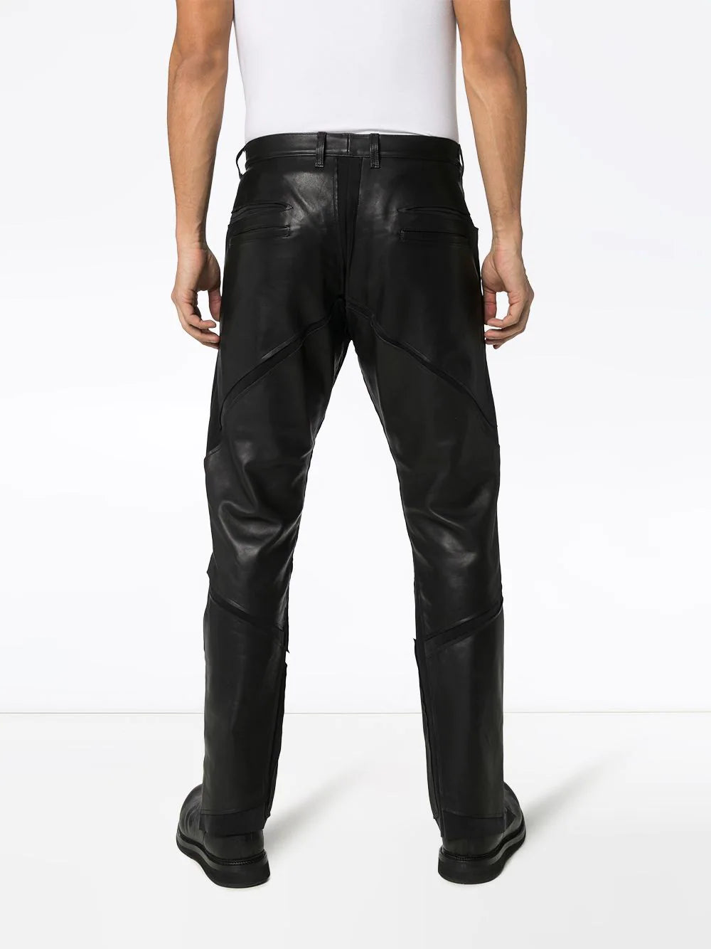 Men Black Leather Pants