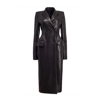 Women Wearing Women Leather Trench Coats