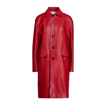 Women Wearing womens long leather coat