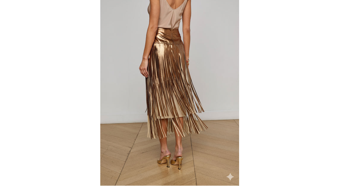 Trend Alert: Premium Gold Leather Fringe Skirts Every Woman Needs