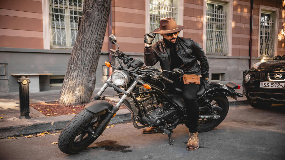 Raileys Men’s Biker Leather Jacket – Real Lambskin Motorcycle Jacket for Men, Classic Black Rider Style by BariSkins
