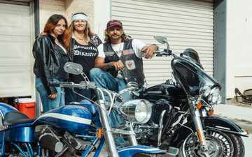 Luxury mens leather biker jacket at Daytona Bike Week rally