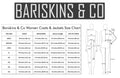 A size chart graphic for Barskins & Co Women's Coats & Jackets, featuring a size table from Small to 5XL with chest, shoulder, sleeve length, and fits-to-chest measurements, alongside body measurement diagrams on two female mannequins.