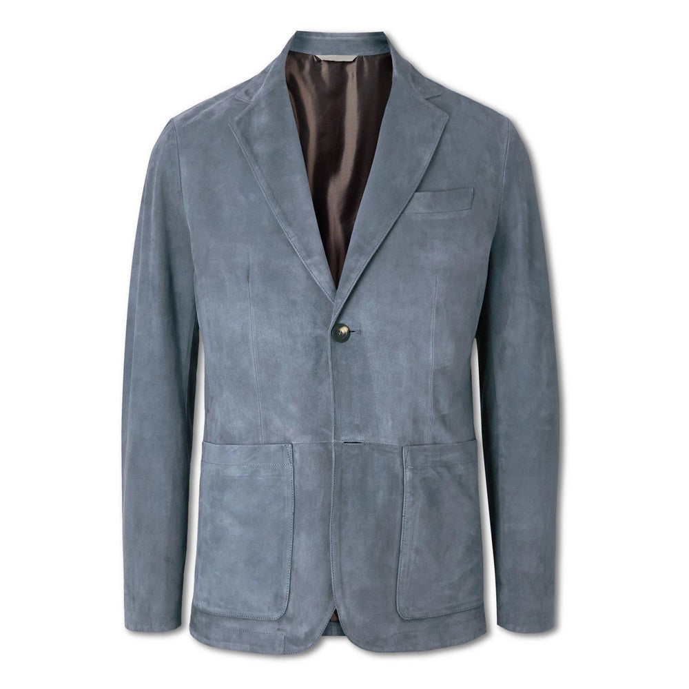 Men's leather blazer, vintage suede sport coat, tailored fit, premium quality, formal and casual wear.