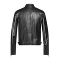 Real lambskin biker jacket for men – slim fit black moto design