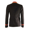 Black wool military blazer for men featuring gold button detailing and structured formal design