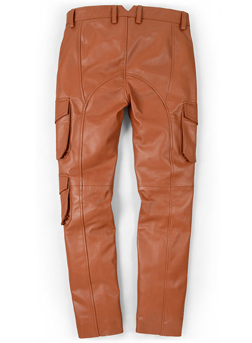 Mens Leather Cargo Pants