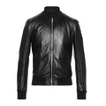 Men’s Luxury Leather Bomber Jacket – Everyday Wear front view