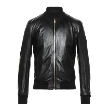 Men’s Luxury Leather Bomber Jacket – Everyday Wear front view