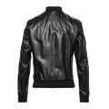 Back view of men’s real leather bomber jacket – minimal design