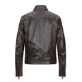 Men’s genuine lambskin jacket vintage brown – back view