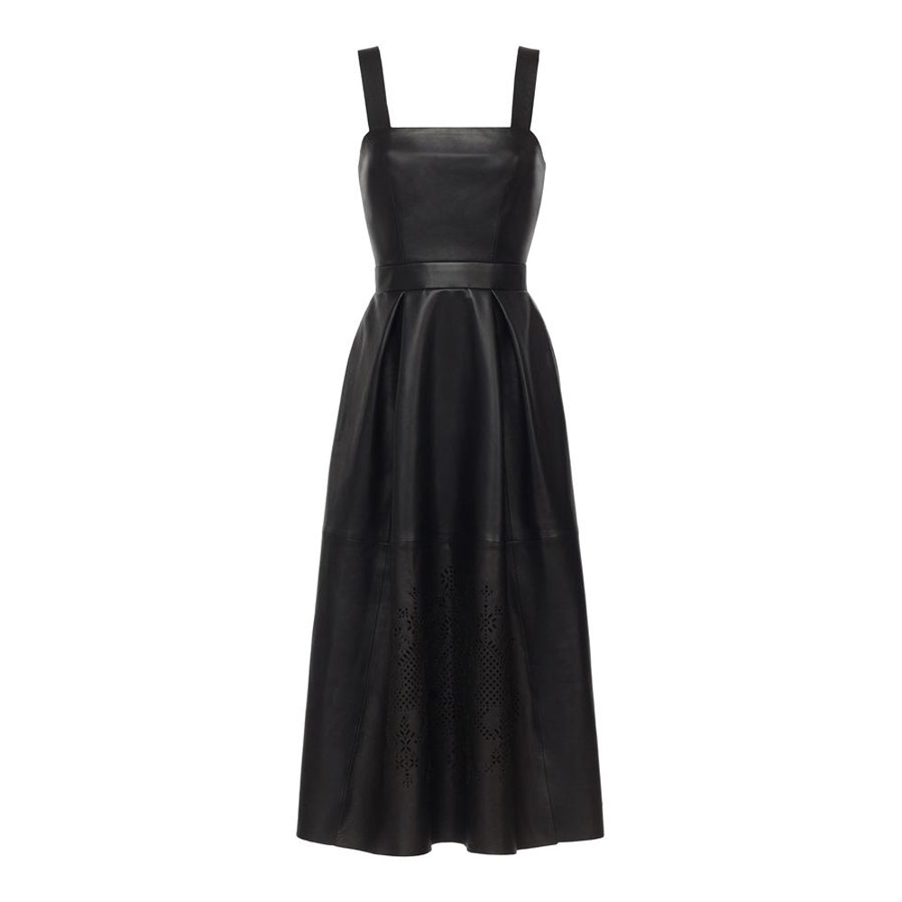 Women Wearing Womens Black Leather Dress