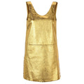 Women’s Gold Leather Dress – Real Metallic Partywear Front View