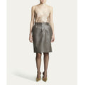 Chic women’s olive leather pencil skirt outfit – genuine leather slim fit for modern style