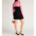 Women’s real leather pink moto biker jacket cropped length with modern fashion fit