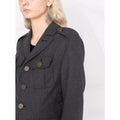 Women’s genuine lambskin officer jacket – side profile with epaulettes