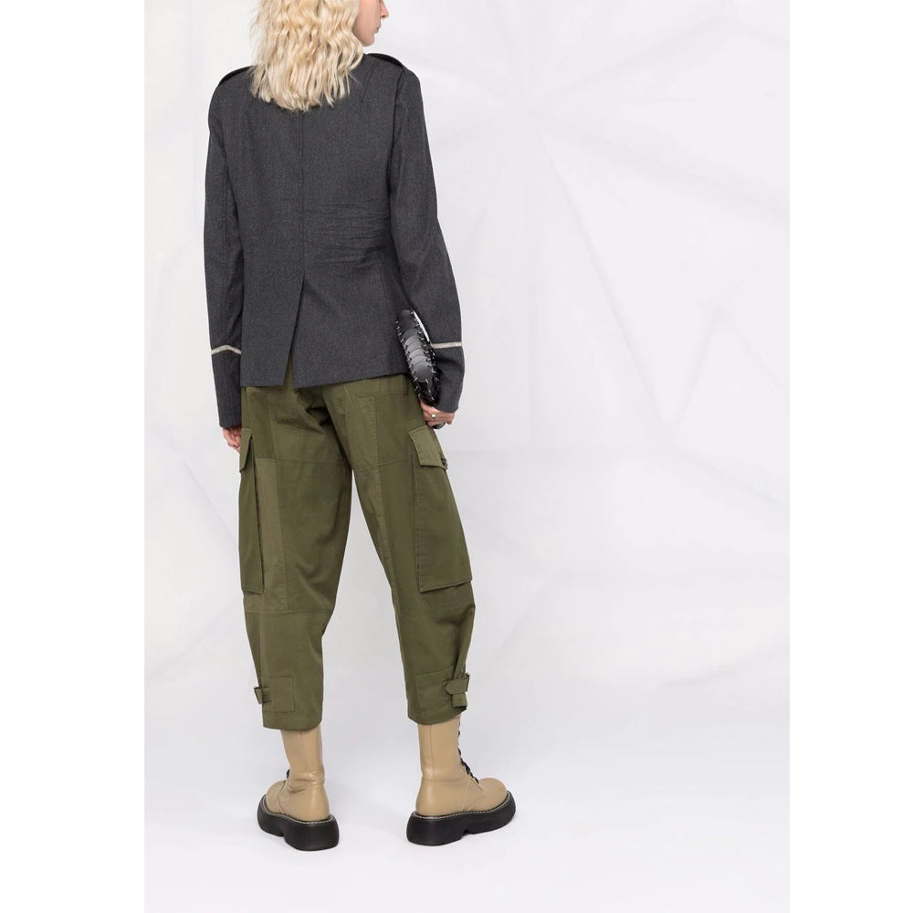 Elegant black leather jacket for women – back view showing tailored fit