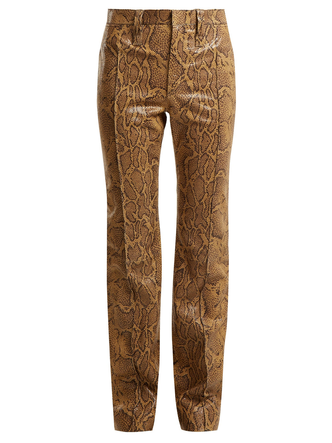 High Rise Womens Snakeskin Leather Pants – Slim Fit Front.